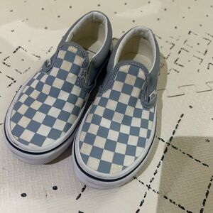 Vans Kids Blue Checkered Slip-On Sneakers